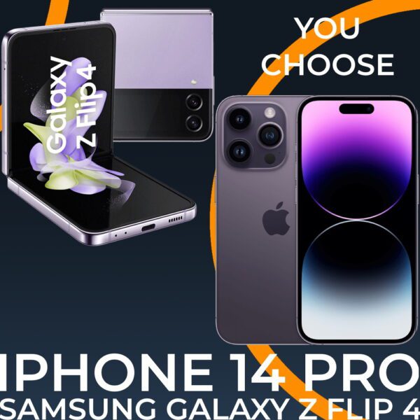 Win an iPhone 14 Pro or Samsung Galaxy Z Flip 4 in Your Choice of Colour