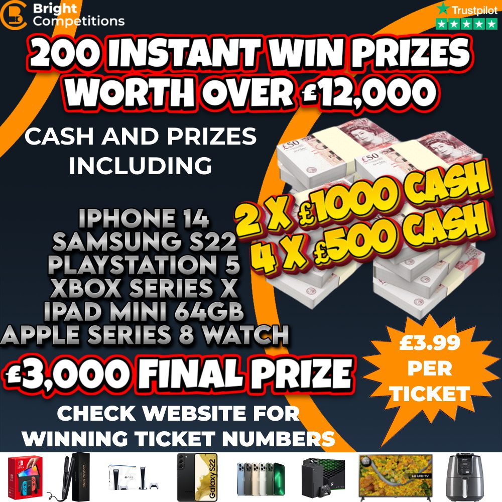 £15,000 CASH – £12,000 INSTANT WINS / £3,000 MAIN FINAL PRIZE – 200 ...