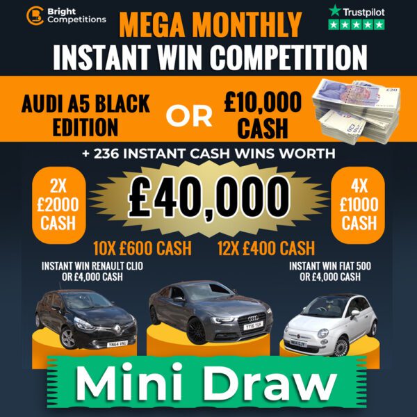 Mega Monthly Car Competition - Win £500 of Tickets