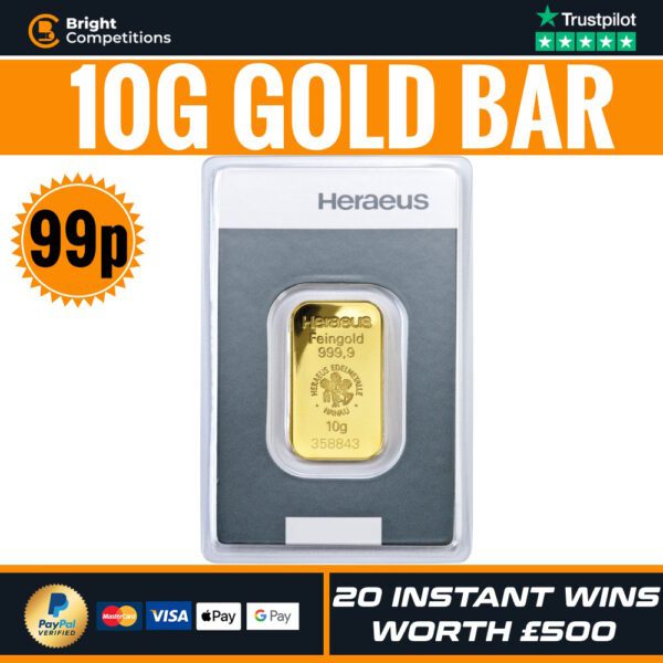 10g Gold Bar + 20 Instants Worth £500