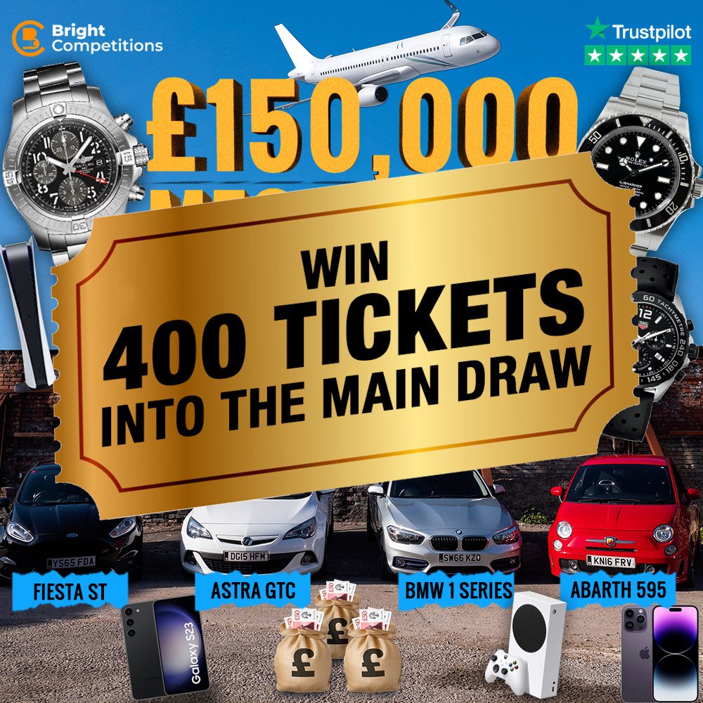 £150,000 Mega Instant Win Competition - Win 400 Tickets